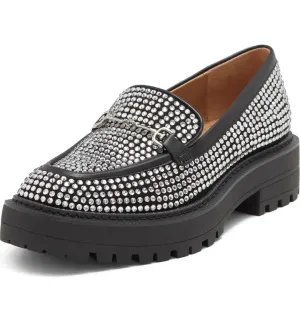 Glitz Black Mystery sale Platform On Fashion Slip Edelman Loafer Shoes Popular product Laurs Rounded Toe Sam