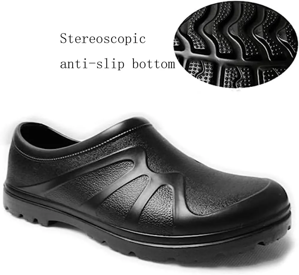 GLSEZID Men Women Food Service Shoes Mens, EVA Light Weight Mens Chef Work Shoes Black Non Slip Resistan