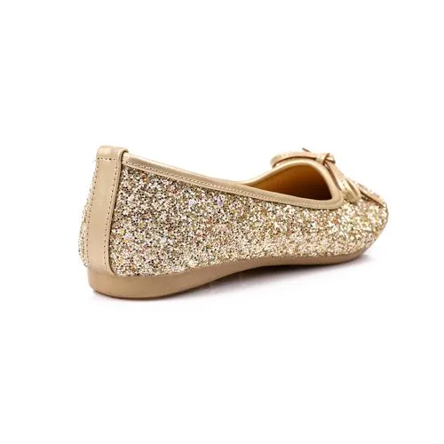 Gold Comfortable Glittery Ballerina