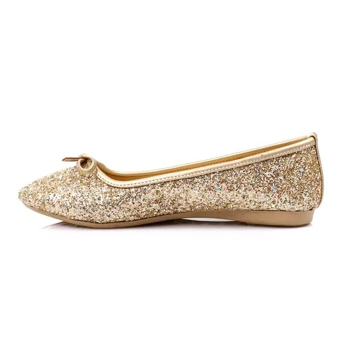 Gold Comfortable Glittery Ballerina