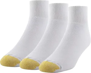 GOLDTOE Men's Non Binding Ankle Socks, Multipairs, White (3-Pairs), Large