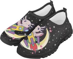 GOSTONG Boys Girls Slip On Sneakers Little Big Kids Casual Gym Tennis Shoes Lightweight Non Slip Walking Shoes Black Sole Size 11-15