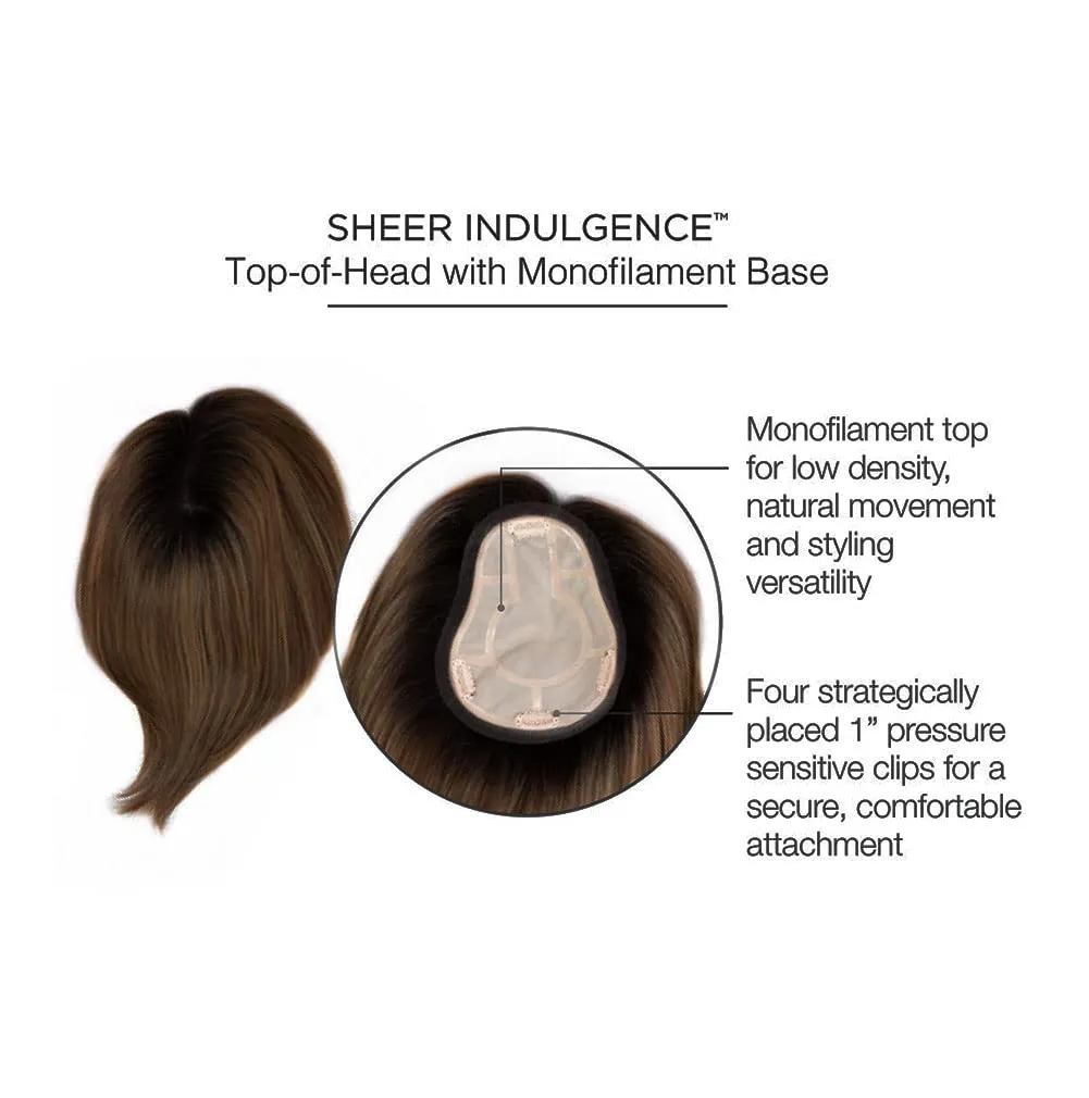 Hair u wear Go All Out Top-Of-Top 10 Inch Wig Top Piece, Average Size Cap, RL6/30 Copper Mahogany