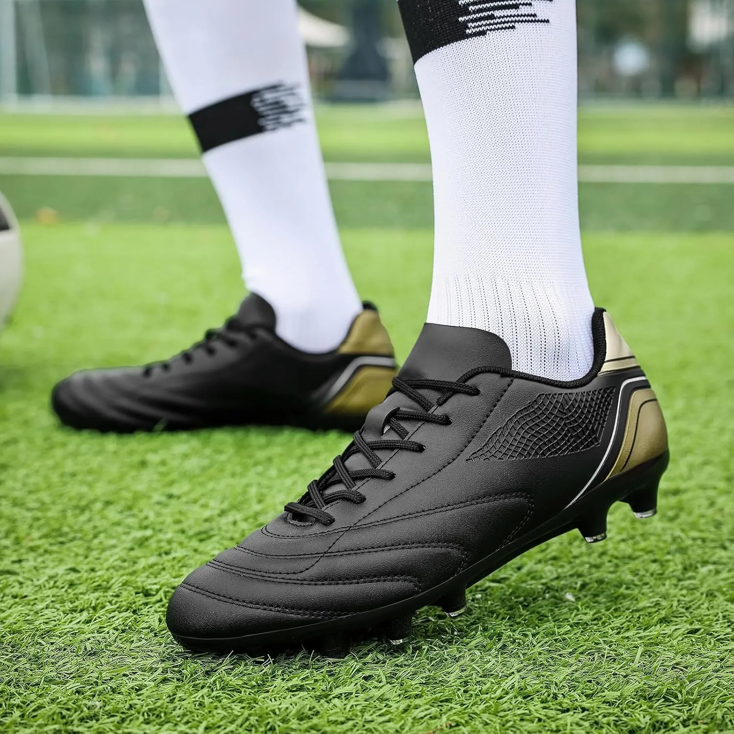 HaloTeam Soccer Shoes Mens Cleats Outdoor Professional Training Turf Football Boots Breathable Athletic Sneaker for AG/FG