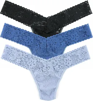 hanky panky - Daily Lace Low Rise Thongs for Women | 3 pack | Comfortable Seamless Underwear Lingerie | One Size (2-12)