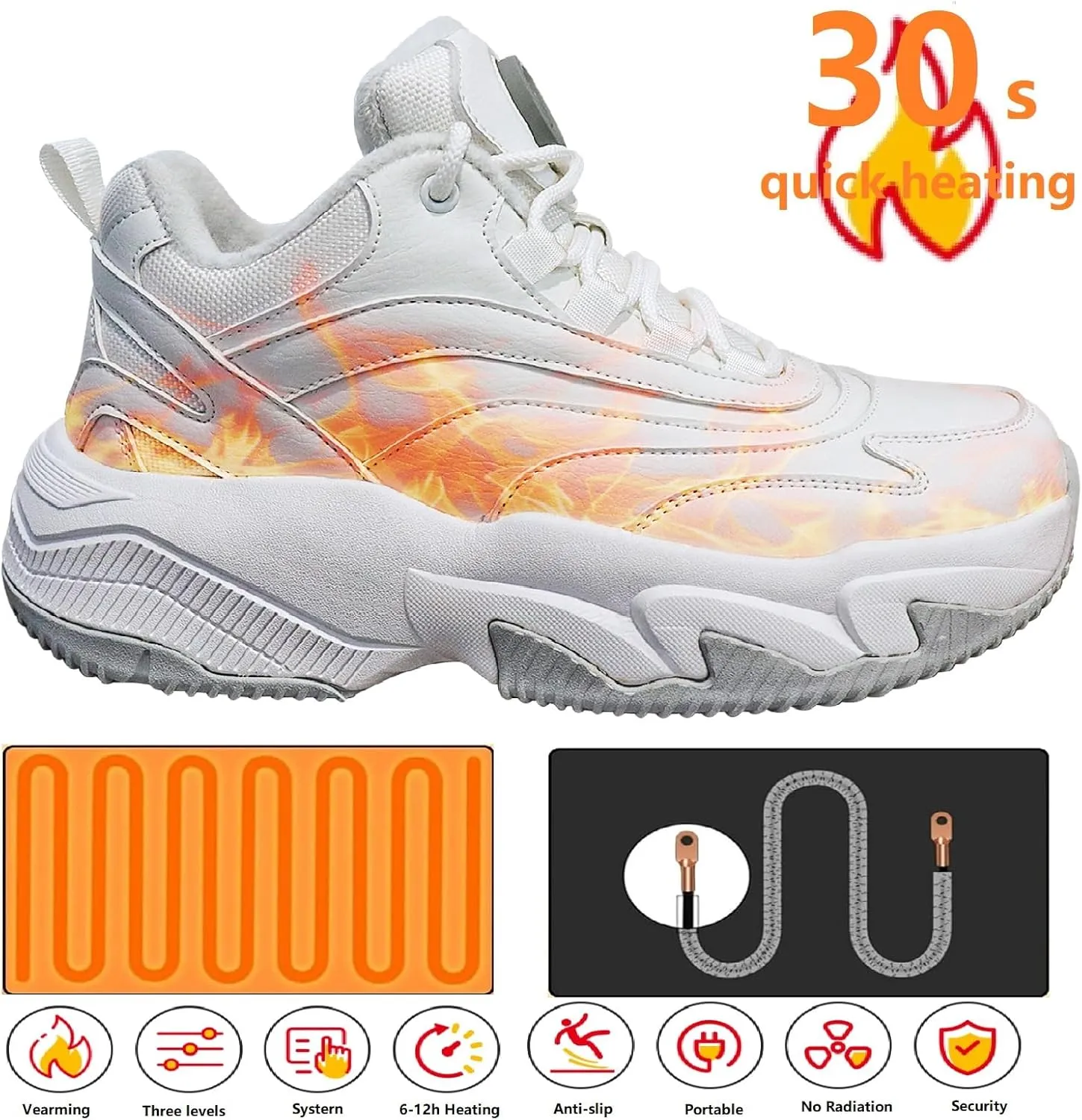 Heated Boots for Men Women Winter Waterproof Warm Snow Boots Rechargeable Electric Heating Boots Foot Warmers
