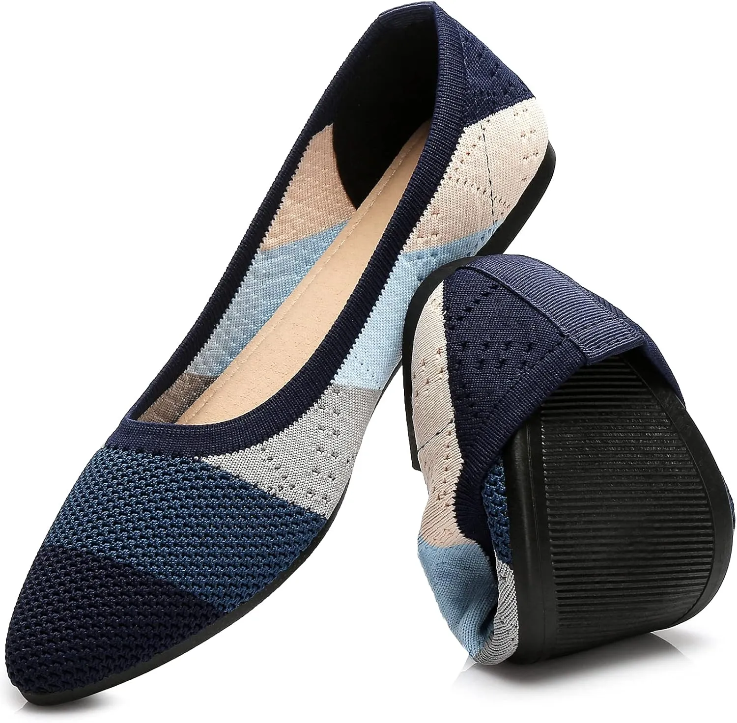 HEAWISH Women’s Ballet Flat Flats Shoes Comfortable Mesh Pointed Toe Slip On Dress Shoes