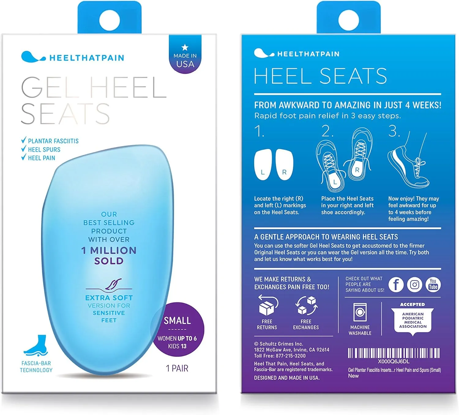 Heel Seats by Heel That Pain | Foot Orthotic Inserts | Heel Cups for Heel Pain, Plantar Fasciitis and Heel Spurs