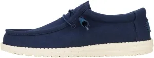 HEYDUDE Men's Wally Canvas Navy Size 7, Men’s Shoes, Slip-on Loafers, Comfortable & Light-Weight