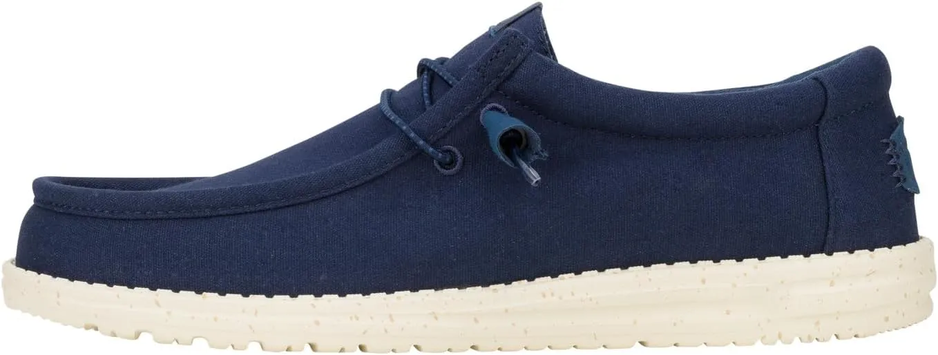 HEYDUDE Men's Wally Canvas Navy Size 7, Men’s Shoes, Slip-on Loafers, Comfortable & Light-Weight