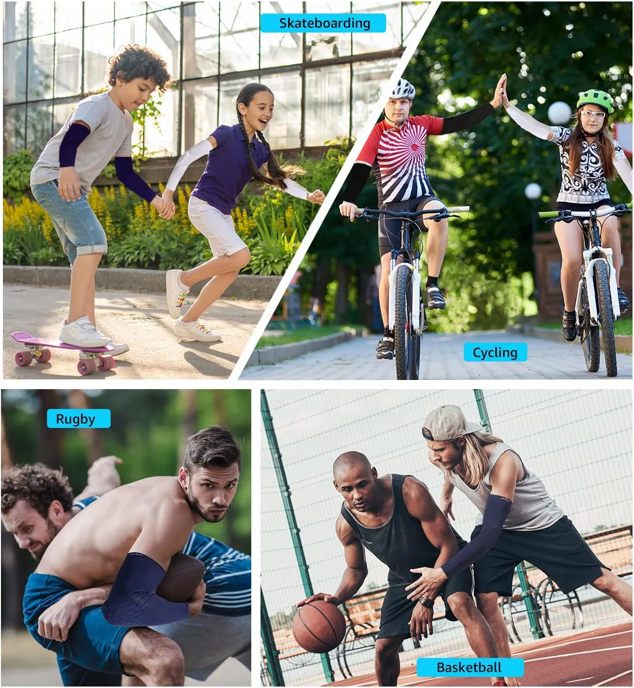 HiRui Elbow Pads for Teenagers Men Women, Elbow Brace Basketball Shooter Sleeves Arm Compression Sleeves