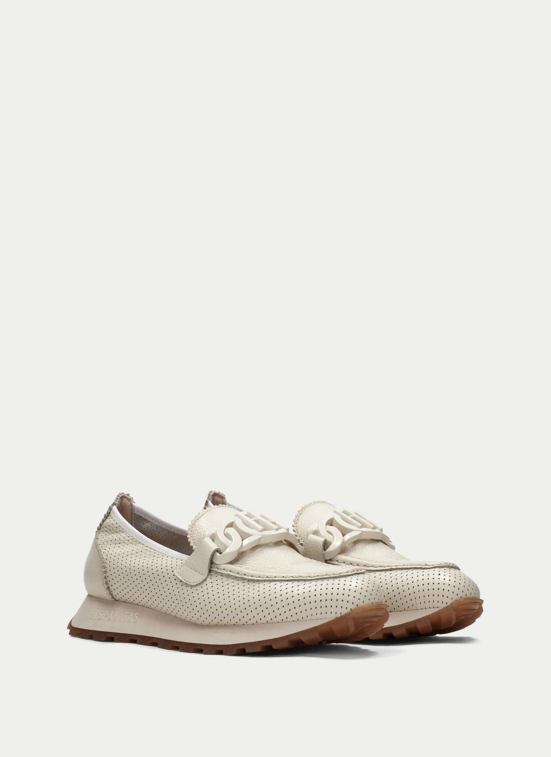 HISPANITAS - HV243432 LOAFER WITH CHAIN DETAIL - CREAM