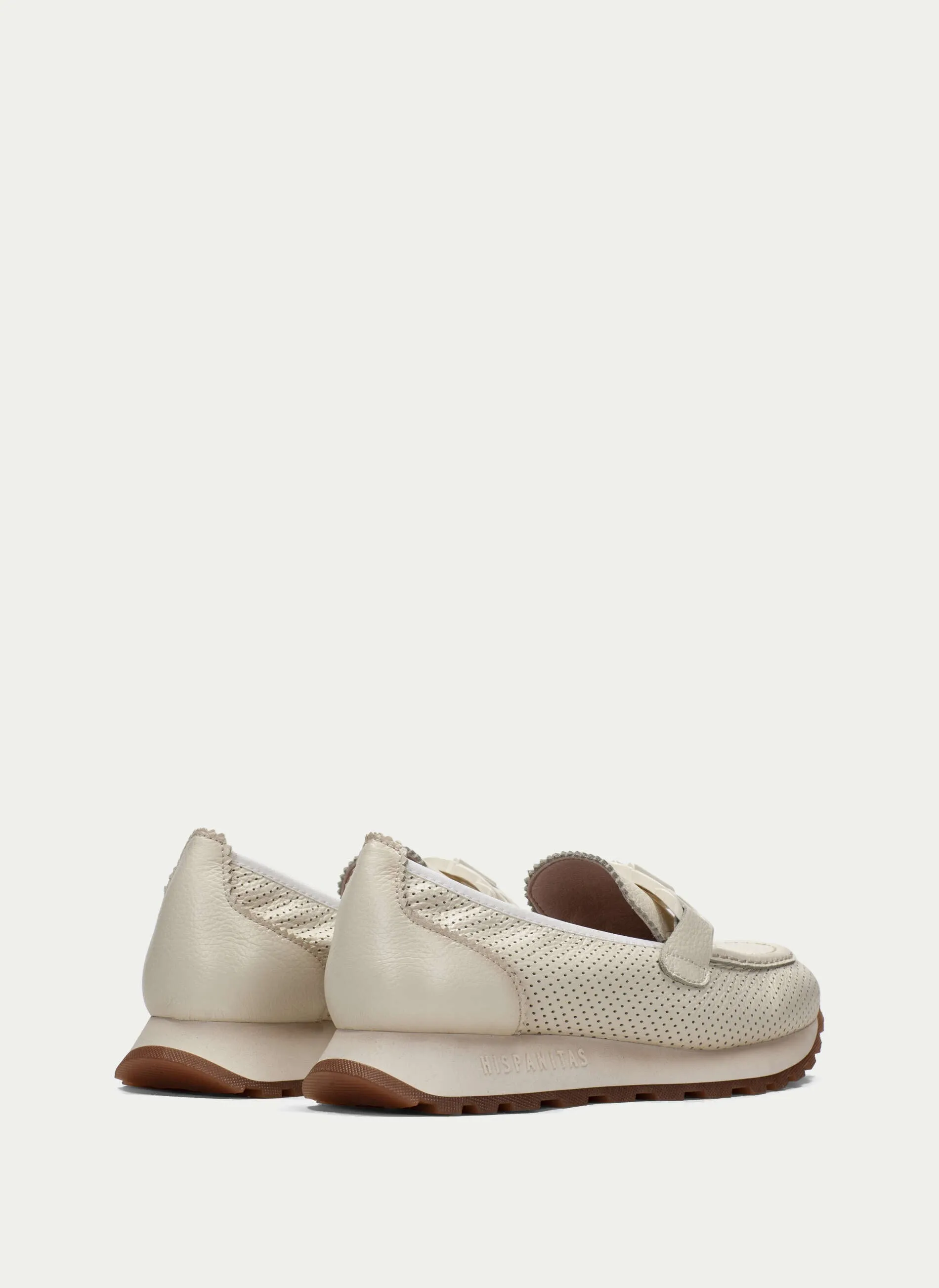 HISPANITAS - HV243432 LOAFER WITH CHAIN DETAIL - CREAM