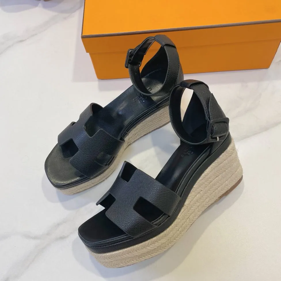 HM  Elda espadrille Black Cowhide 212234
