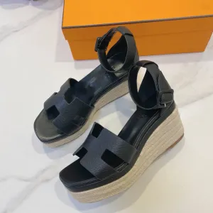 HM  Elda espadrille Black Cowhide 212234