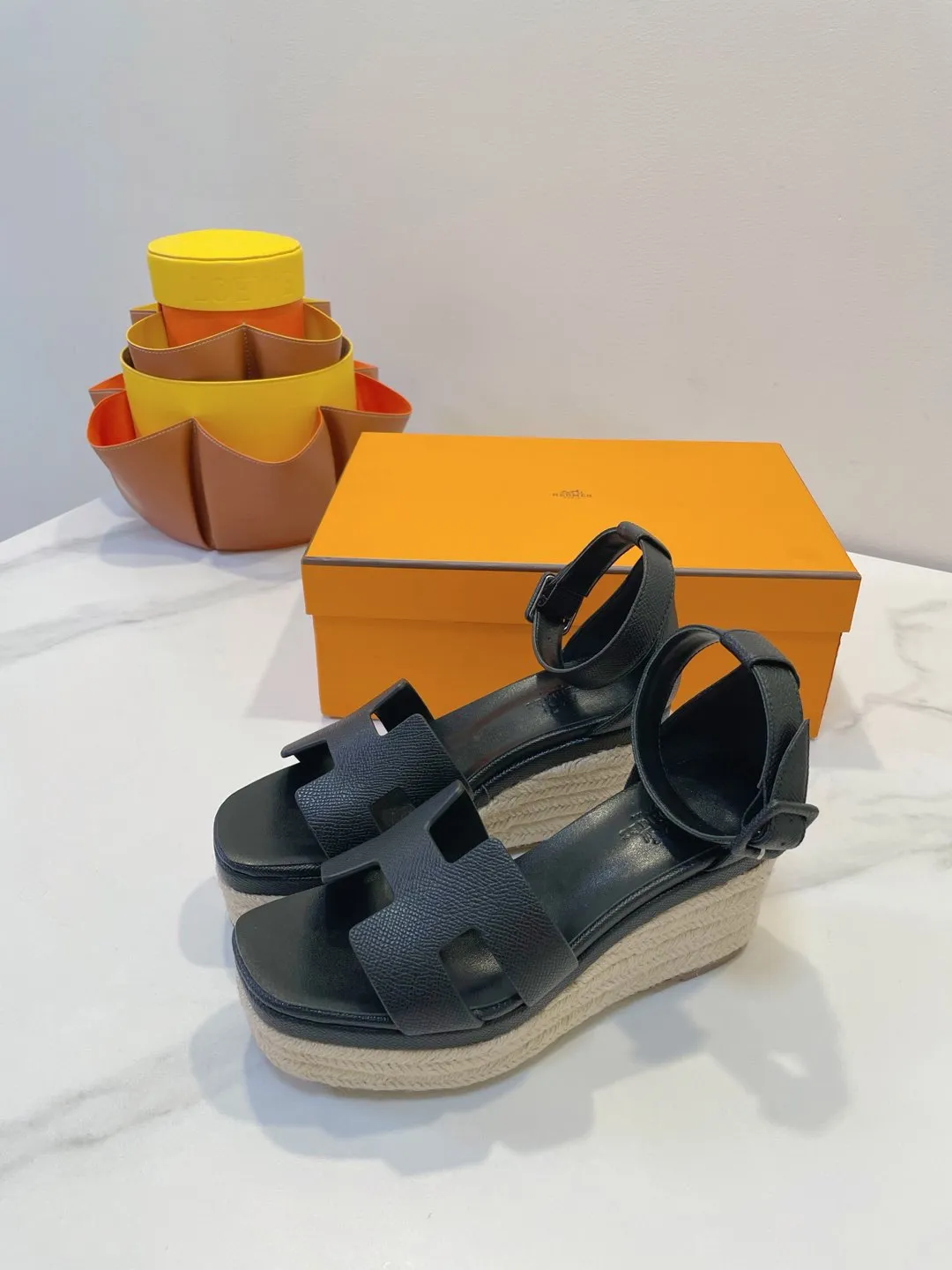 HM  Elda espadrille Black Cowhide 212234