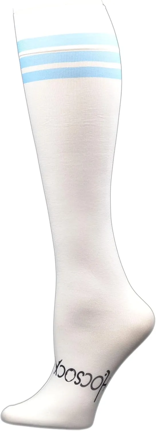 Hocsocx Tube, Navy Stripe Socks Performance Liner Moisture-Wicking Protection for Field Hockey, Ice Hockey, and Soccer