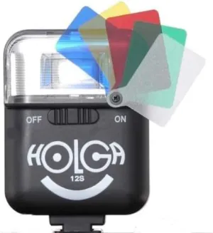 Holga 12S Hot Shoe Flash for 135 TIM Camera, Recycles in 6-8 Seconds, GN 12, Black