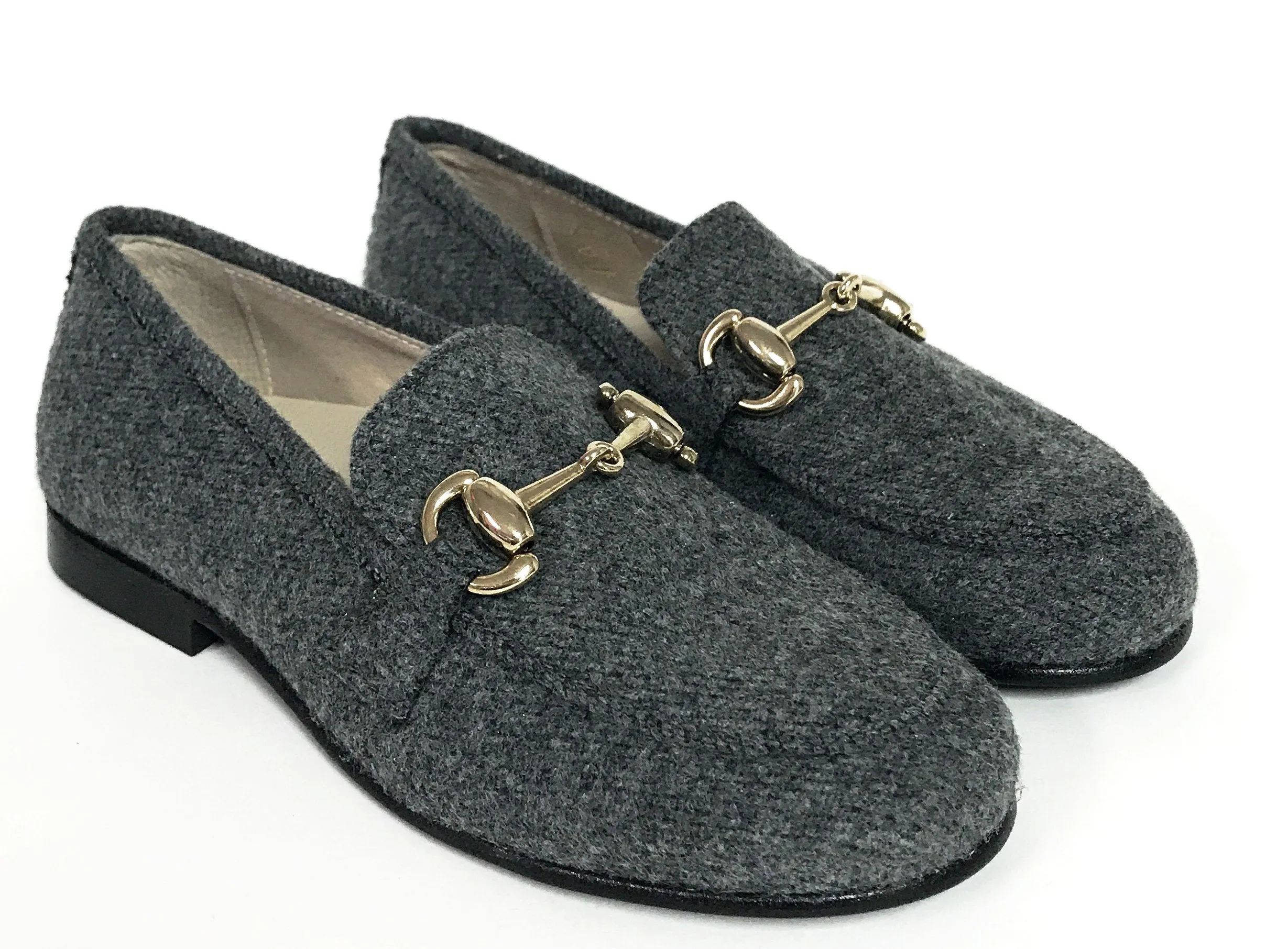 Hoo Gray Wool Chain Loafer
