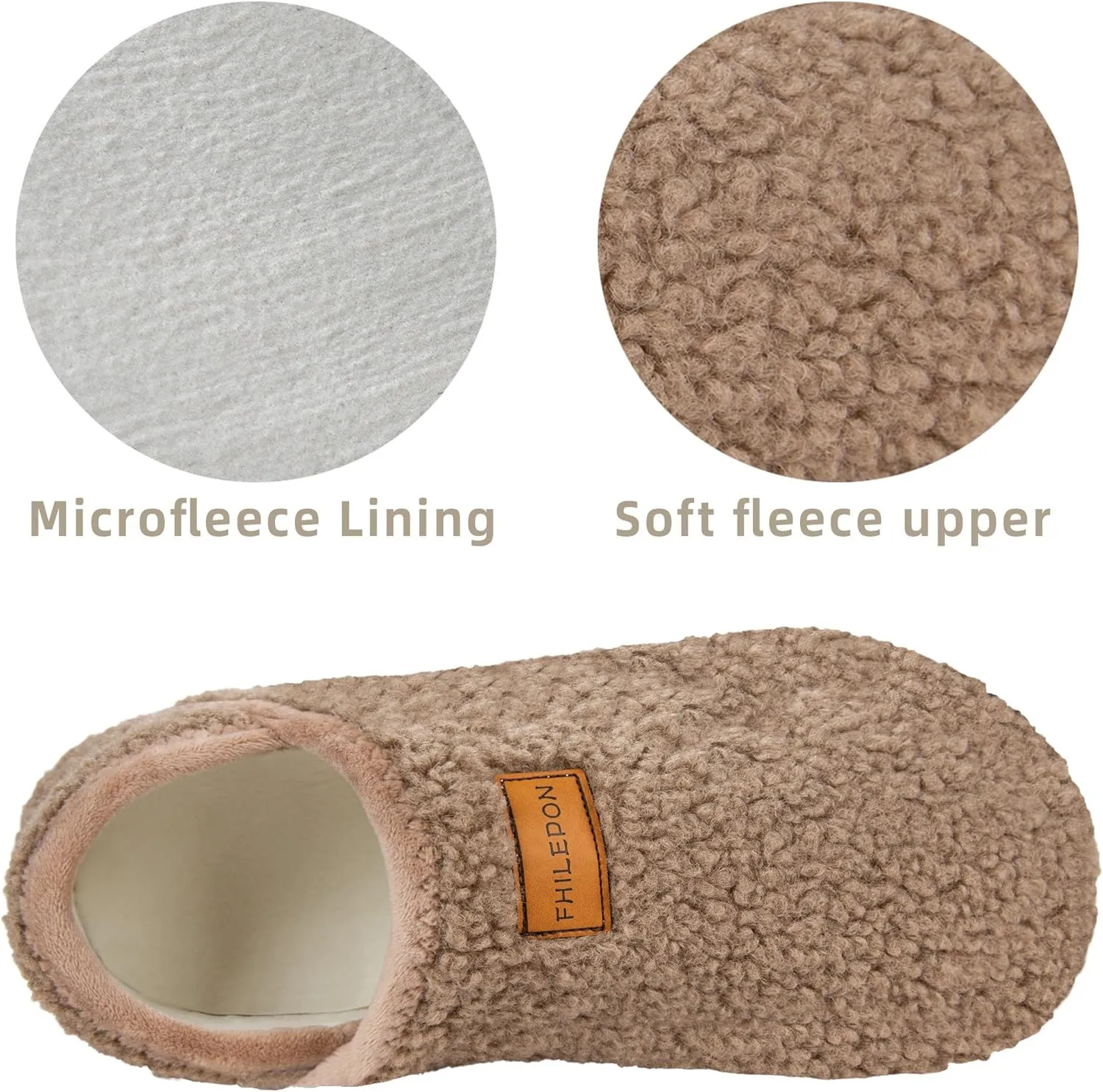 House Slippers for Women Soft-Lightweight House Shoes Men’s Furry Slippers Socks with Rubber Sole for Indoor Outdoor Use