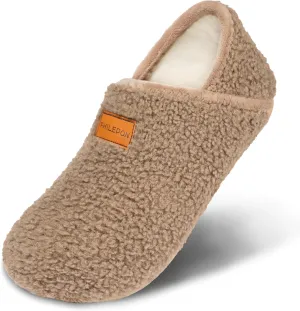 House Slippers for Women Soft-Lightweight House Shoes Men’s Furry Slippers Socks with Rubber Sole for Indoor Outdoor Use