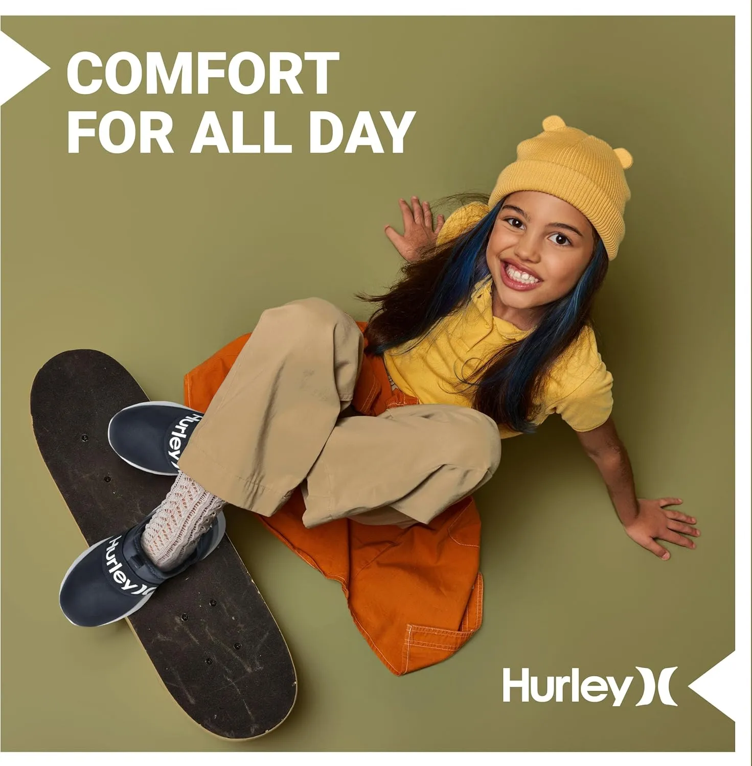 Hurley Camby Kids Slip On Canvas Sneakers – Low Cut Skateboarding Shoes for Kids, Running, Walking, Breathable Sports Shoes for Boys and Girls