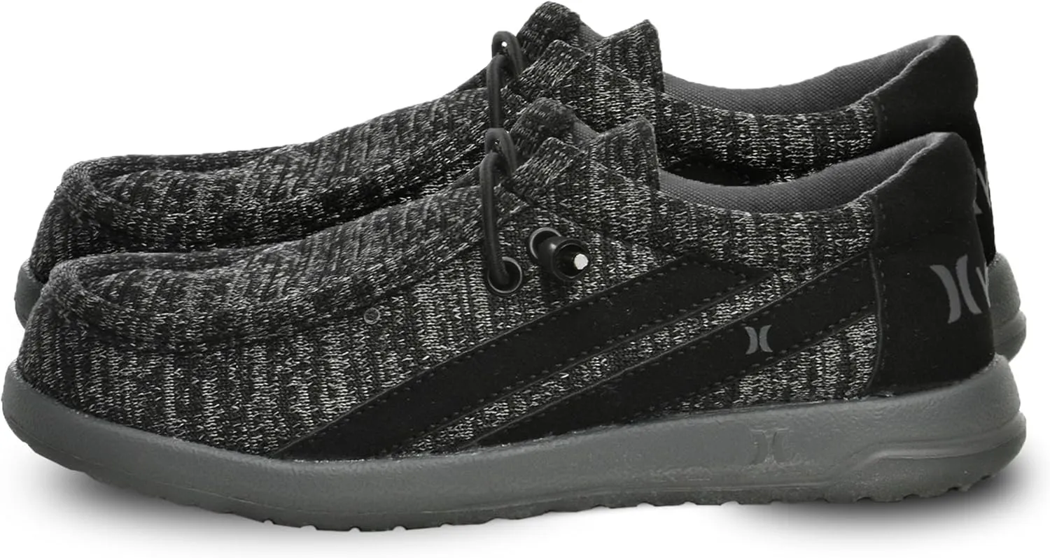 Hurley Kids Elastic Lace Loafers, Canvas Shoes for Boys & Girls - Comfortable, Durable, Stylish - Kid's Fashion Sneakers, Wide Toe Shoes for Everyday Wear