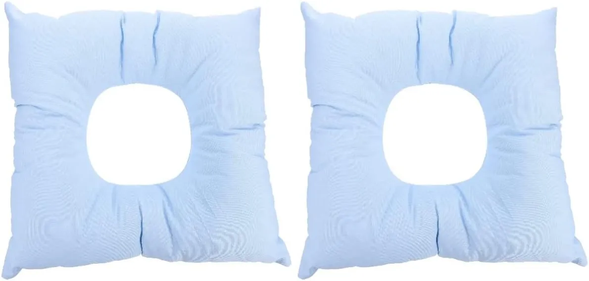 iplusmile 2 pcs Relax Salons for Salon Comfortable Pads Travel Cradle Massage Tables Washable Table Flight Face Reusable Blue Chair Beauty Bed Donut Down Headrest Parlors Body O-Shaped Hole