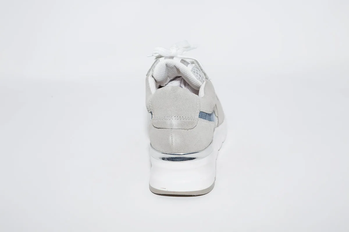 JANA - Light Grey Wedge  Laced Trainer