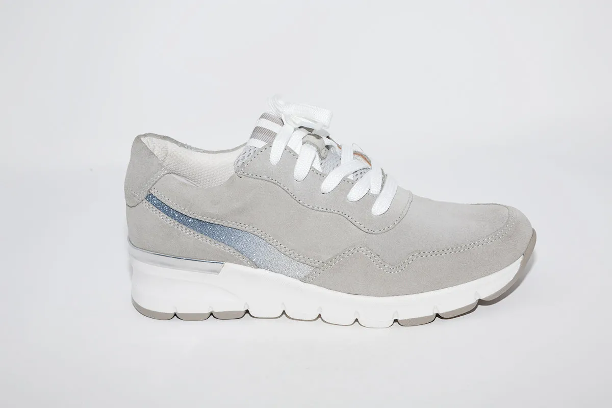 JANA - Light Grey Wedge  Laced Trainer