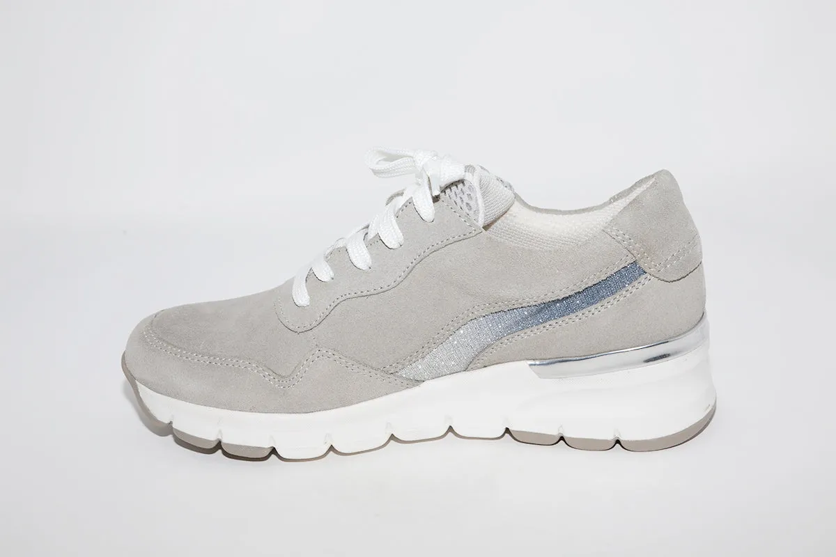 JANA - Light Grey Wedge  Laced Trainer