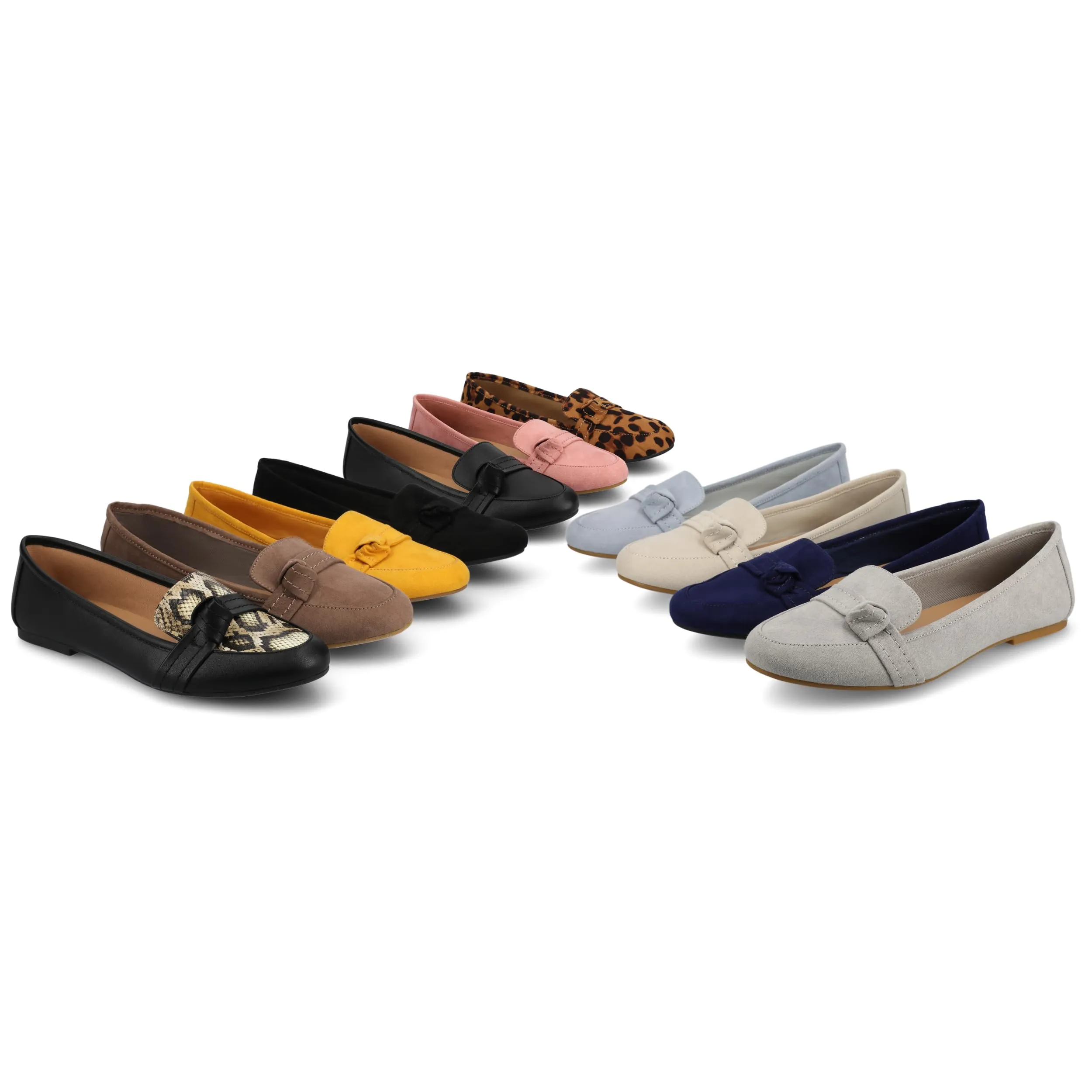 Journee Slip-On Knotted Loafer Flat for Women - Comfortable Marci Round Toe Fashion Dress Shoe