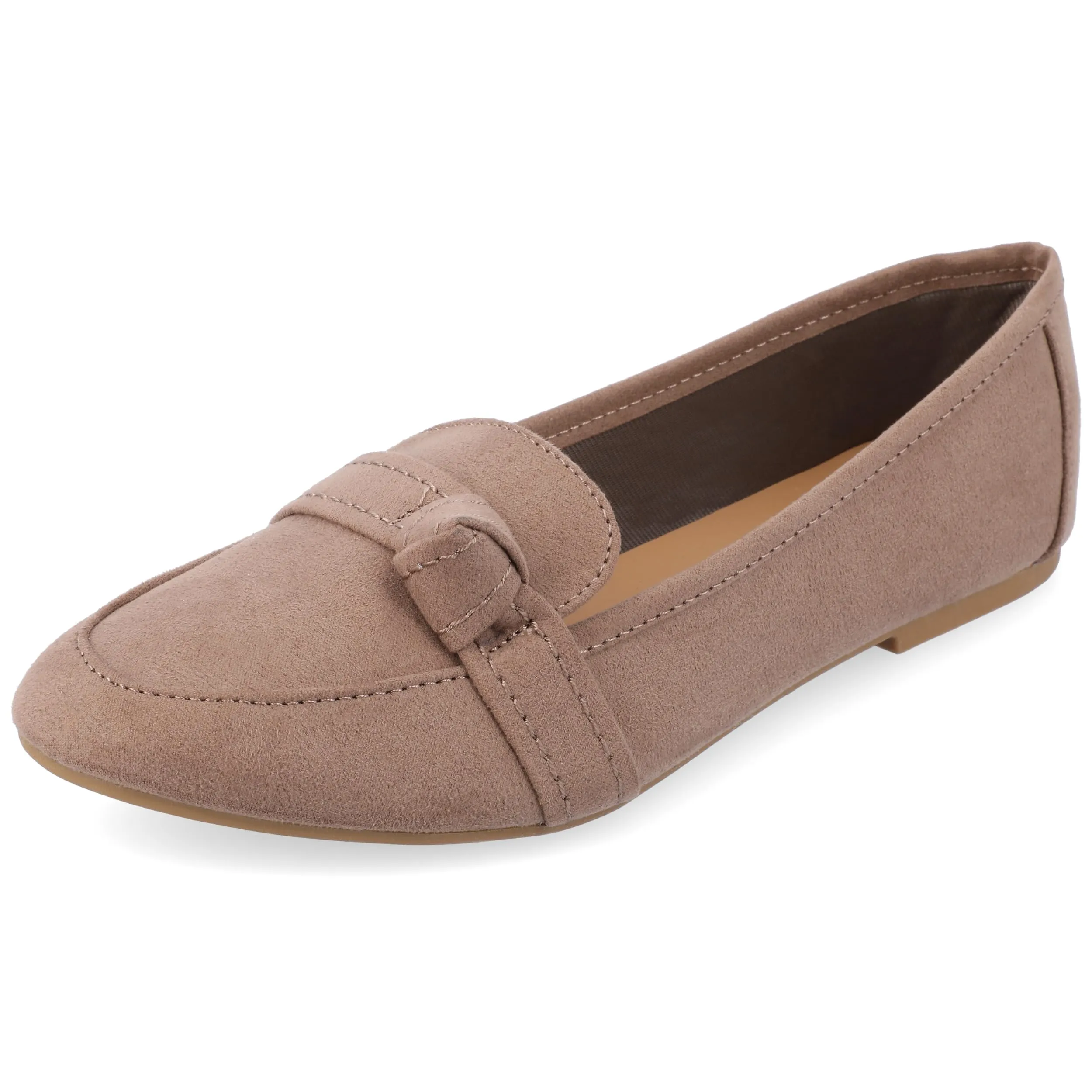Journee Slip-On Knotted Loafer Flat for Women - Comfortable Marci Round Toe Fashion Dress Shoe
