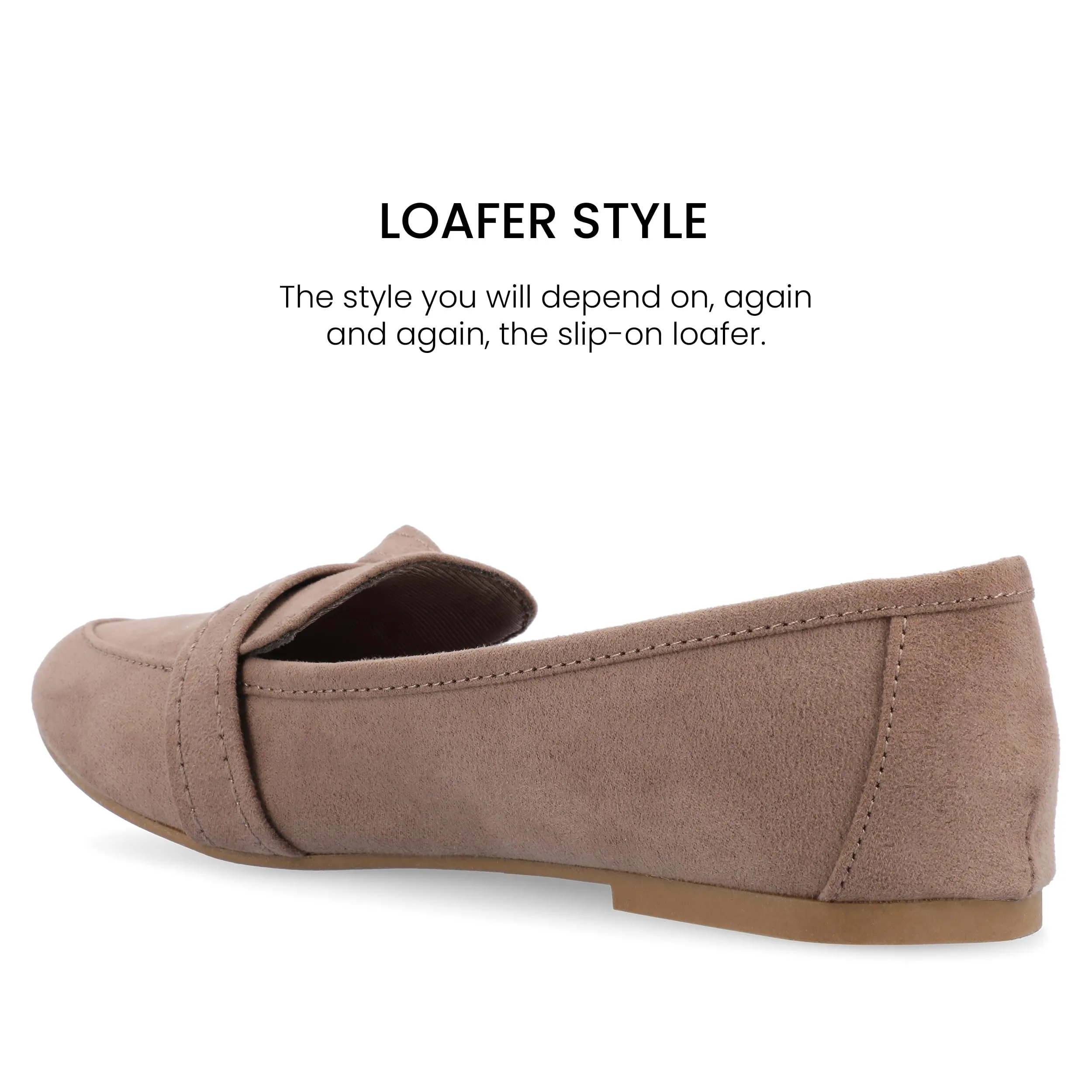 Journee Slip-On Knotted Loafer Flat for Women - Comfortable Marci Round Toe Fashion Dress Shoe
