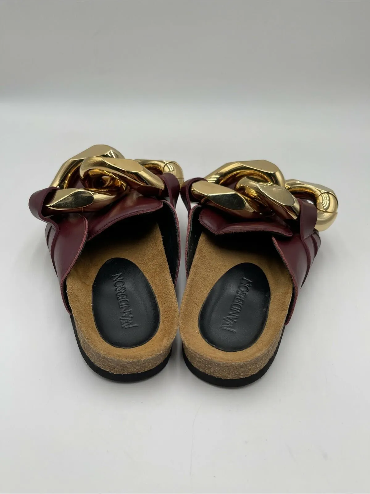 JW Anderson Women’s Chain Loafer Mules Burgundy Size 36 - Very Good