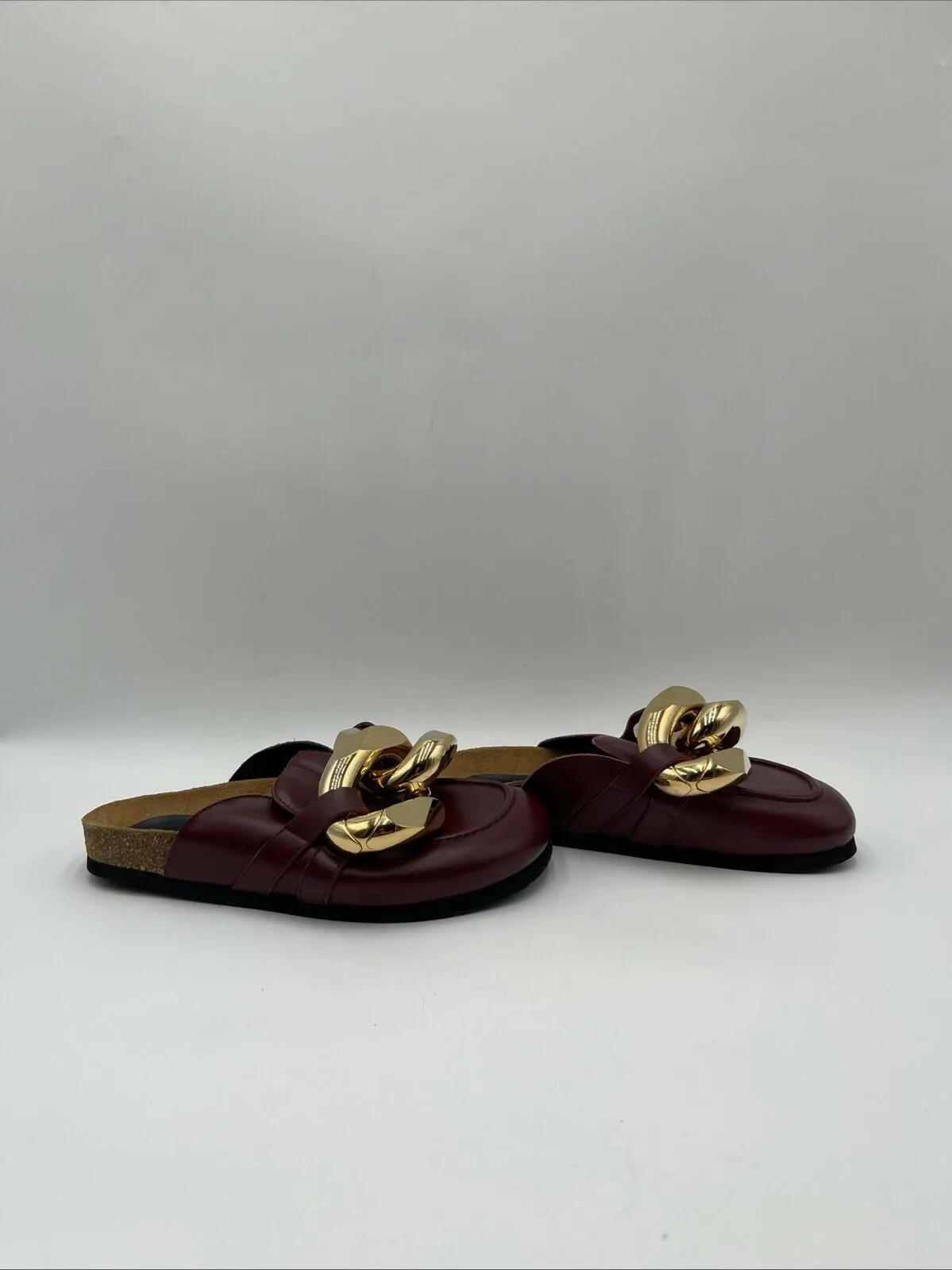 JW Anderson Women’s Chain Loafer Mules Burgundy Size 36 - Very Good