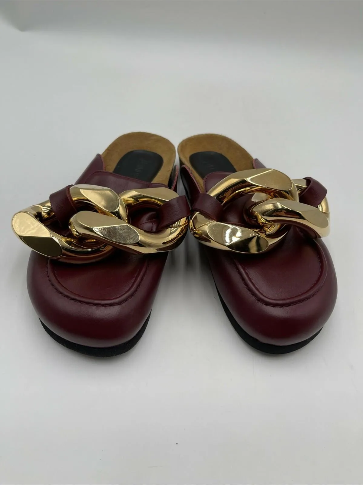 JW Anderson Women’s Chain Loafer Mules Burgundy Size 36 - Very Good