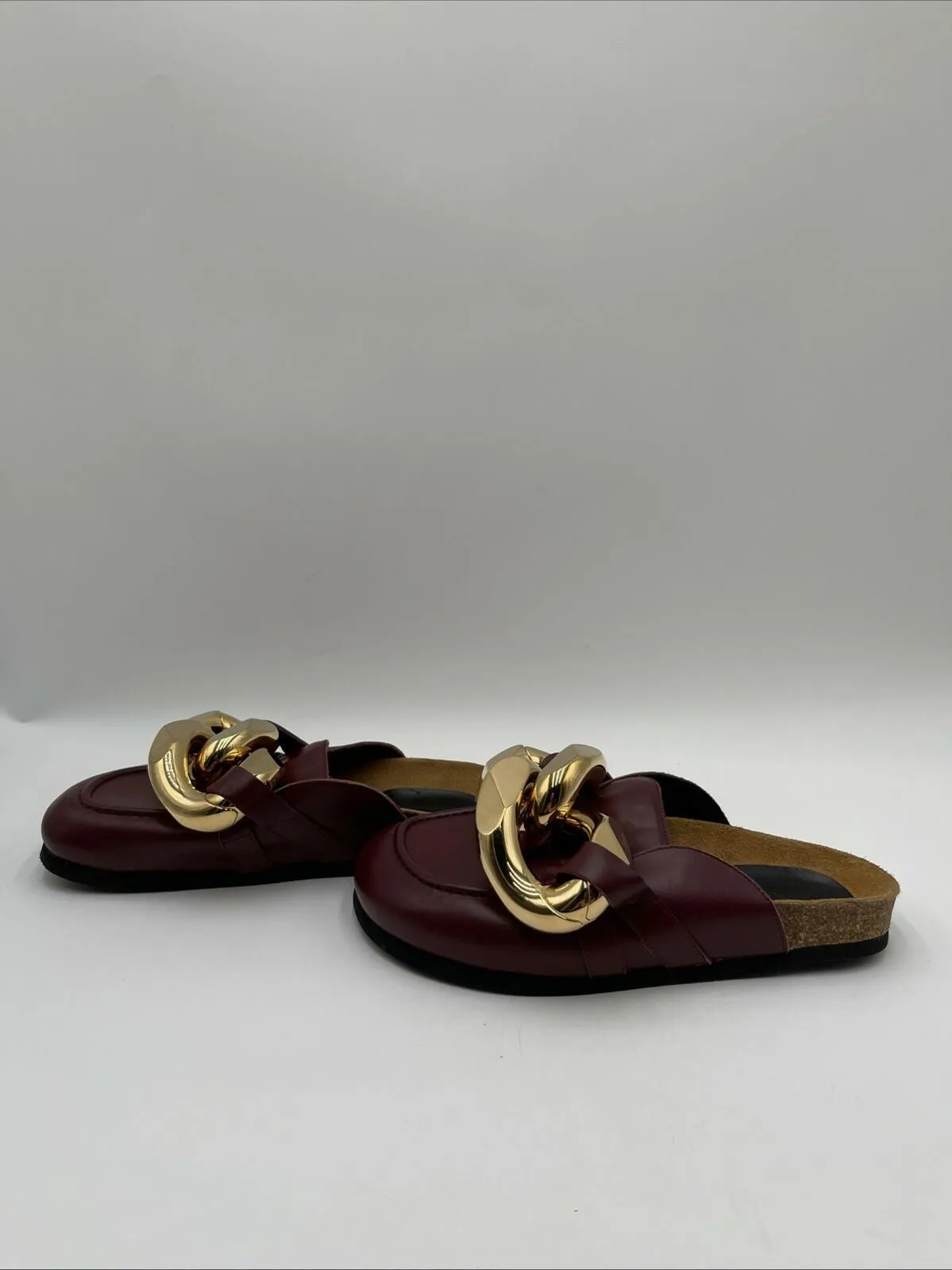 JW Anderson Women’s Chain Loafer Mules Burgundy Size 36 - Very Good