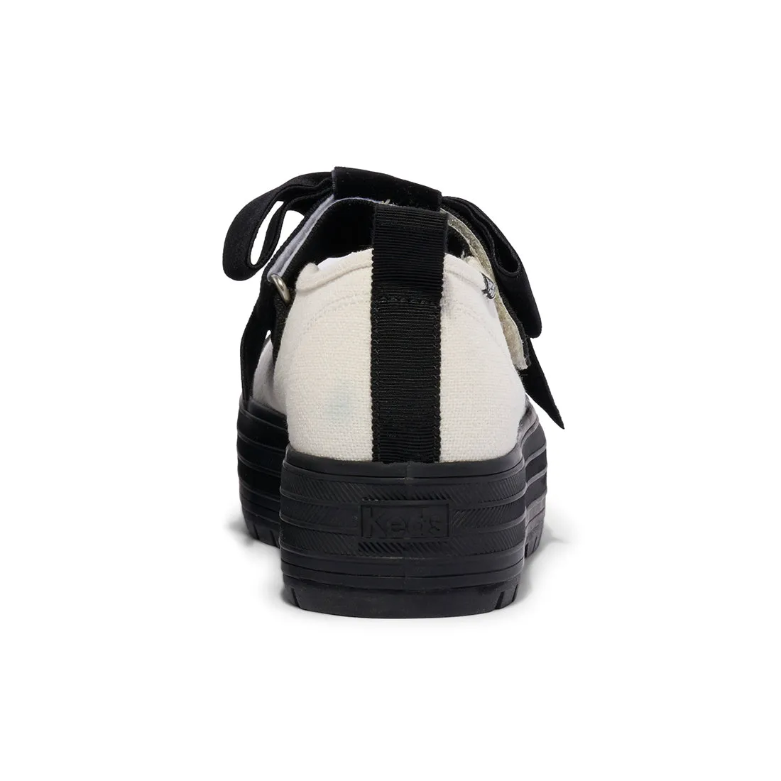 Keds Womens' Mary Jane Textile Bow White/Black (WF68249)