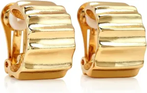 Kenneth Jay Lane Polished Gold Hoop Clip-On Earrings