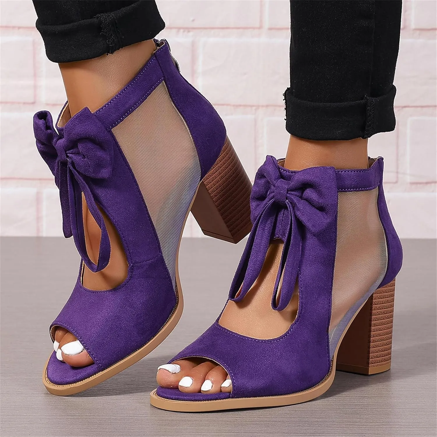 Ladmiple Chunky Heels For Women Dressy Open Toe Block Heeled Dress Ankle Strap Wedding Sandals Comfortable Party Pump Shoes