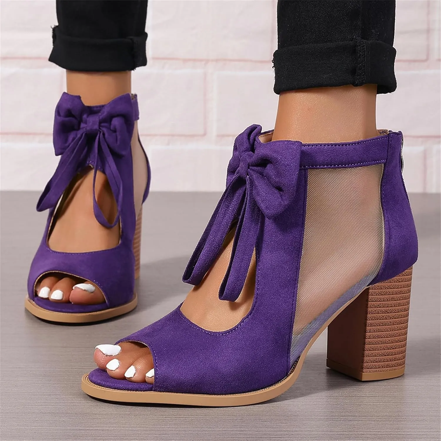 Ladmiple Chunky Heels For Women Dressy Open Toe Block Heeled Dress Ankle Strap Wedding Sandals Comfortable Party Pump Shoes
