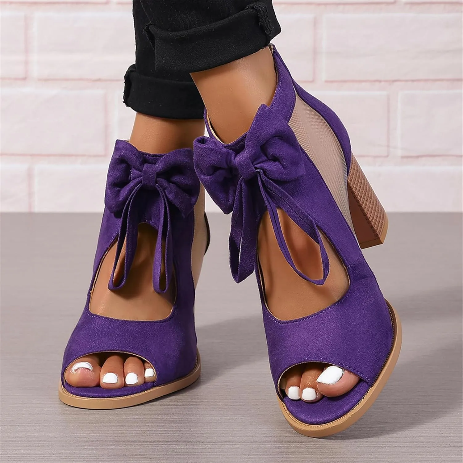 Ladmiple Chunky Heels For Women Dressy Open Toe Block Heeled Dress Ankle Strap Wedding Sandals Comfortable Party Pump Shoes