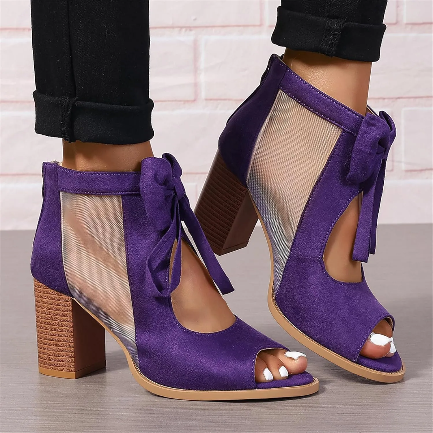Ladmiple Chunky Heels For Women Dressy Open Toe Block Heeled Dress Ankle Strap Wedding Sandals Comfortable Party Pump Shoes