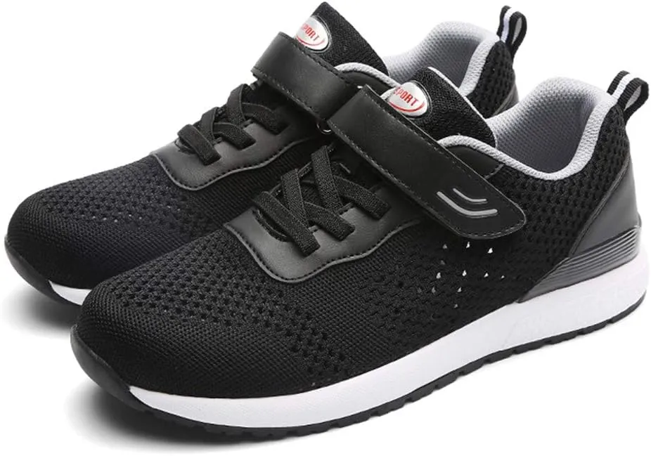 LEADER SHOW Men's Casual Elderly Safety Walking Shoes Light Weight Strap Comfort Sneakers