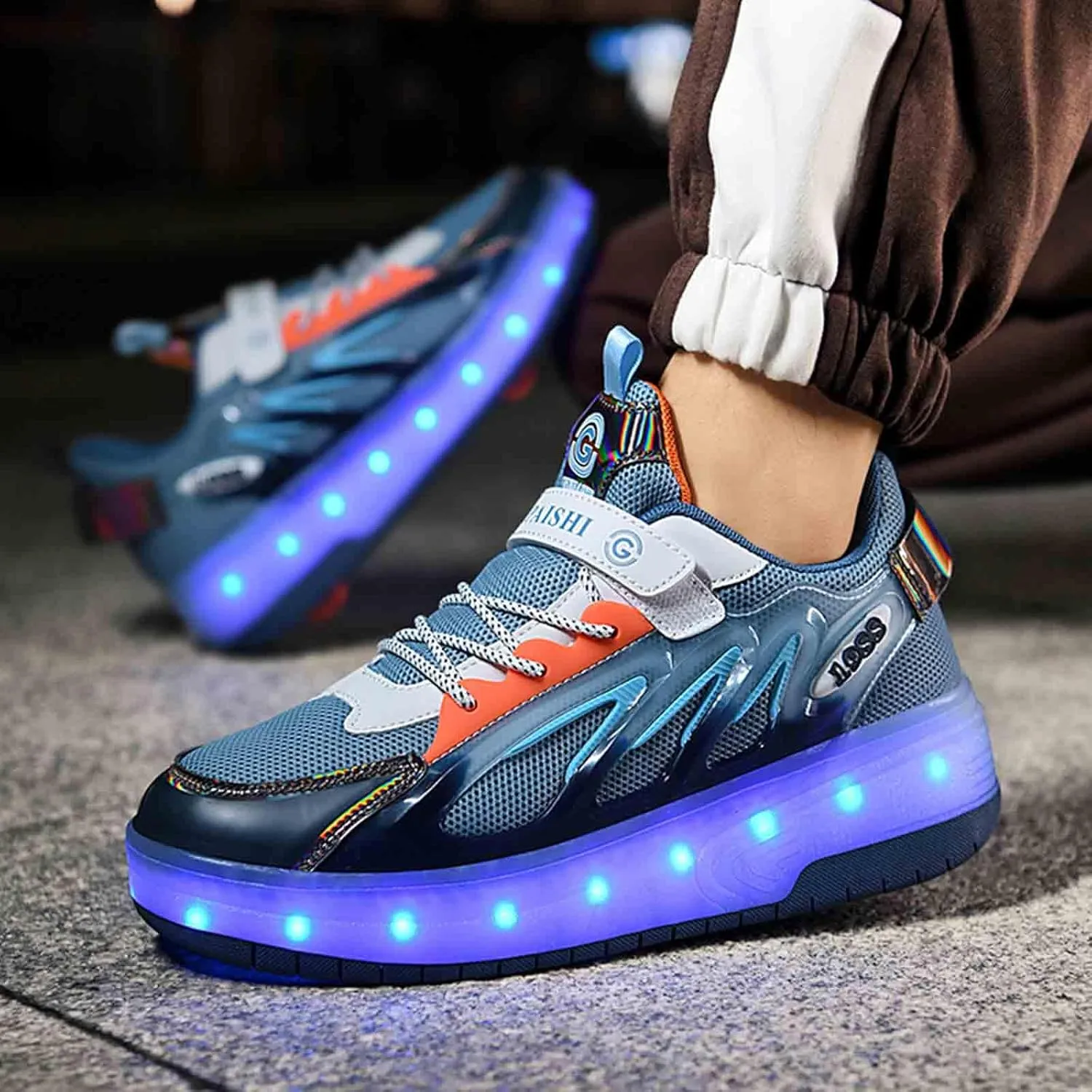 LED Light Up Kids Roller Skate Shoes with 2 Wheel, Sneakers for Boys Girls Birthday Thanksgiving Christmas Day