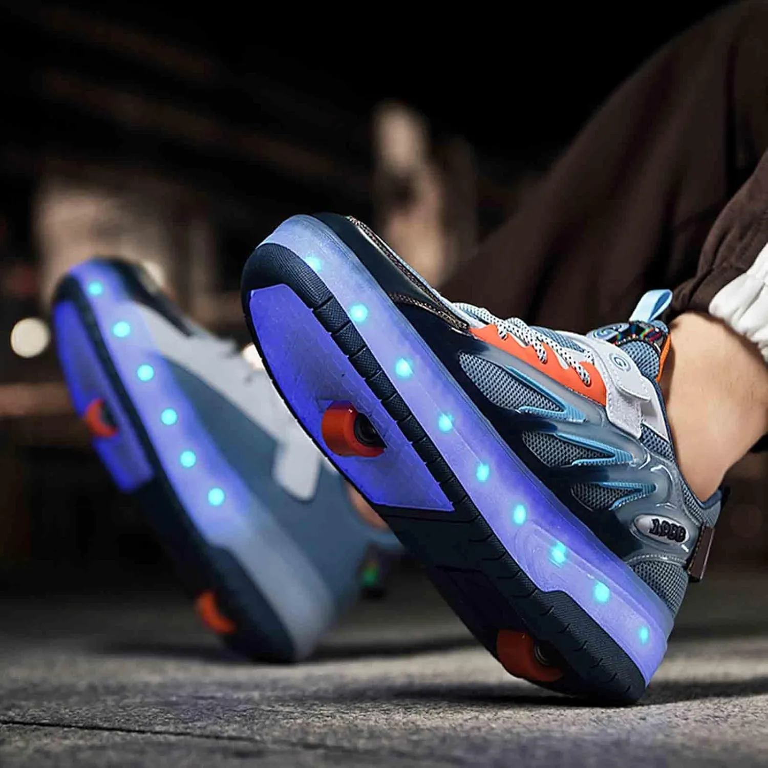 LED Light Up Kids Roller Skate Shoes with 2 Wheel, Sneakers for Boys Girls Birthday Thanksgiving Christmas Day