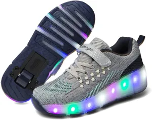 LED Light Up Roller Skates for Kids - Boys & Girls Shoes with Wheels - Colorful Light Shoes
