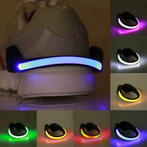 LED Luminous Lighting Shoe Clip Night Running Safety Sports Protect Warning Tool