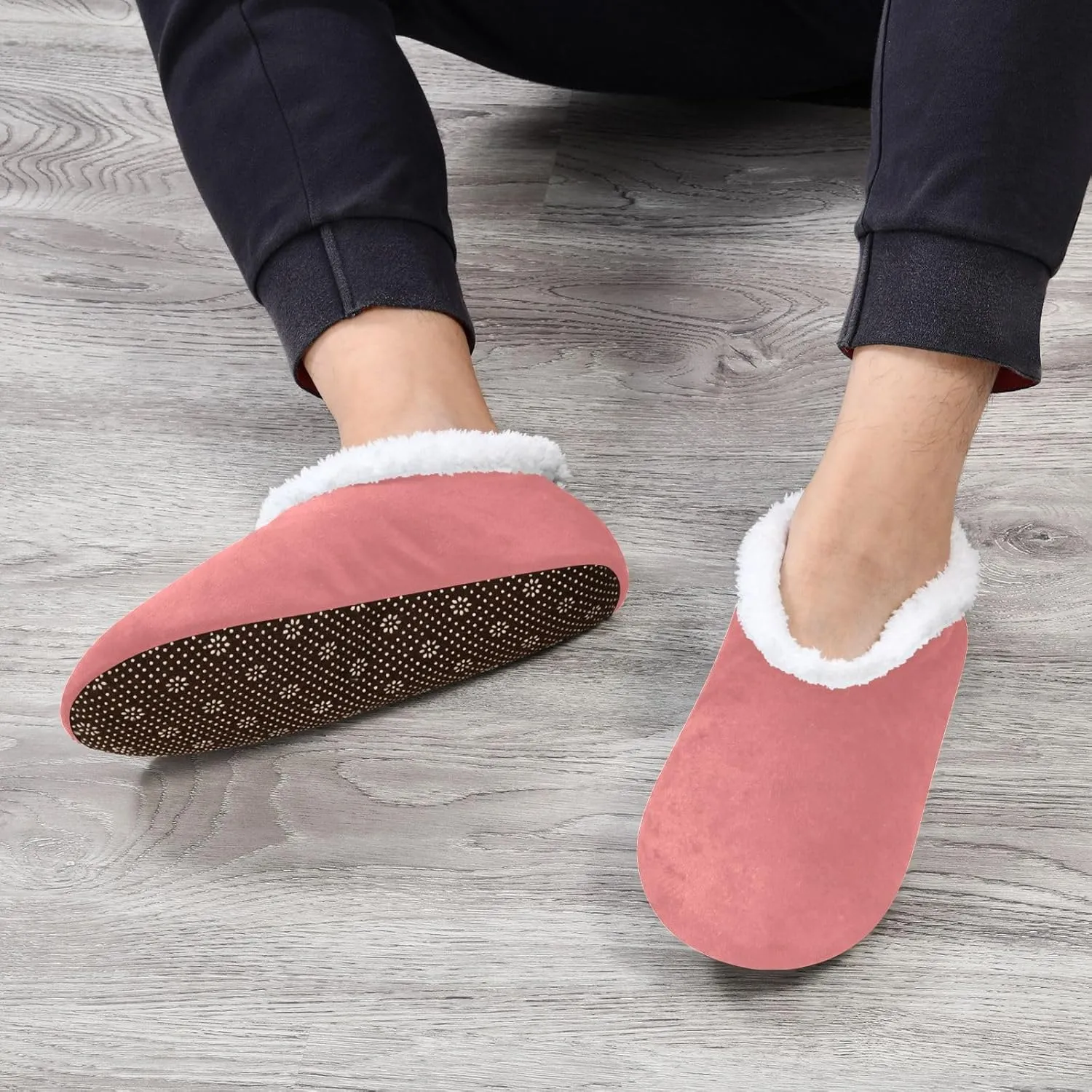 Light Salmon House Slippers Non-Slip Soft Comfortable Slippers for House